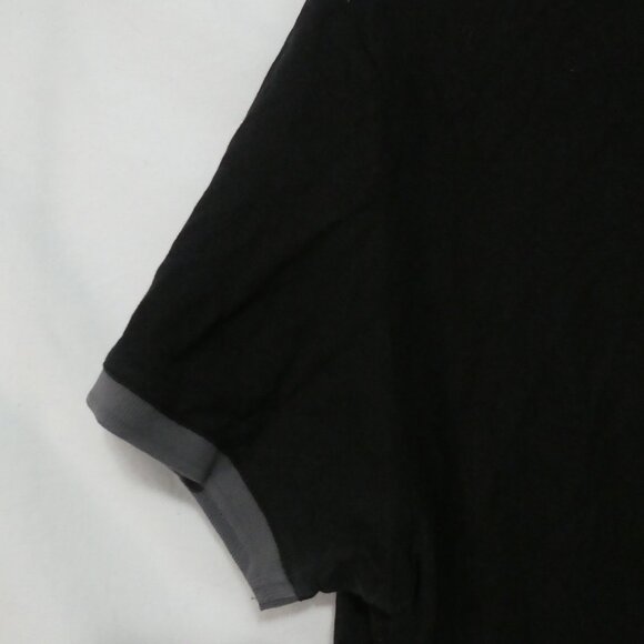 CALVIN KLEIN | medium | Black Short Sleeve Polo Shirt With Grey Collar and Cuffs - Picture 9 of 13